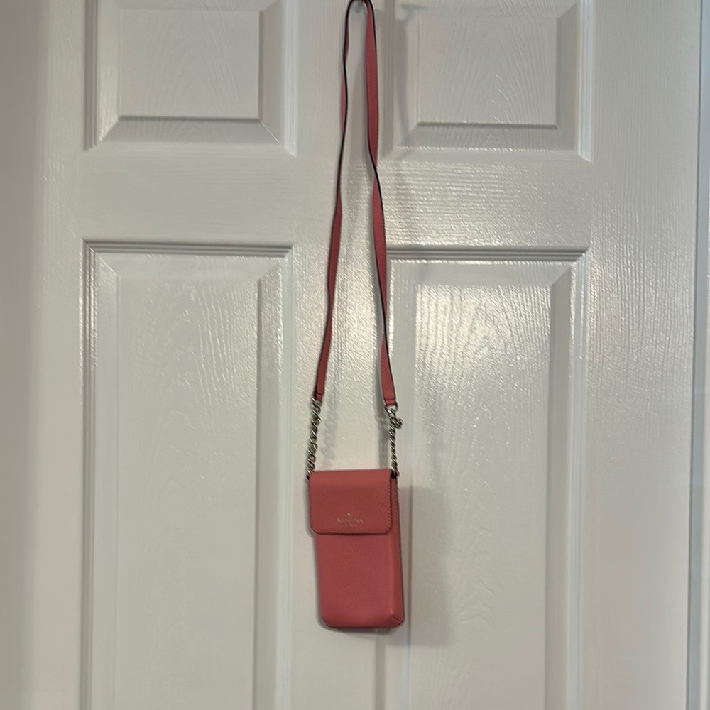 Kate Spade Pink Crossbody Bag with Adjustable Strap phone holder